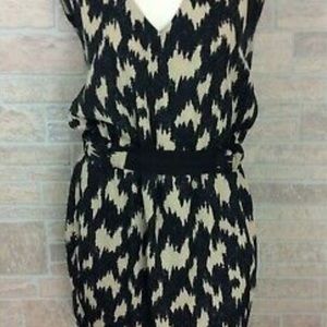 Rachel-Roy-Black-Cream-Abstract-Print-Dress-